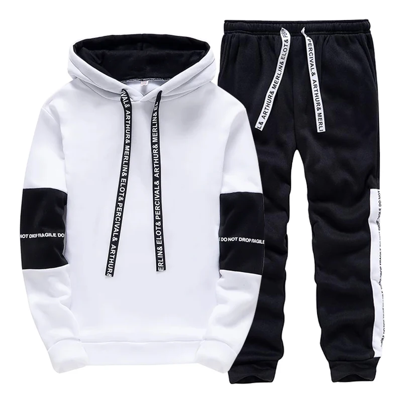 Mens Fashion Suits - ชุดวอร์มผู้ชาย เสื้อฮู้ดลำลองสำหรับกิจกรรมกลางแจ้ง กีฬา วิ่งจ๊อกกิ้ง เสื้อผ้าผู้ชาย แฟชั่นฤดูใบไม้ร่วง