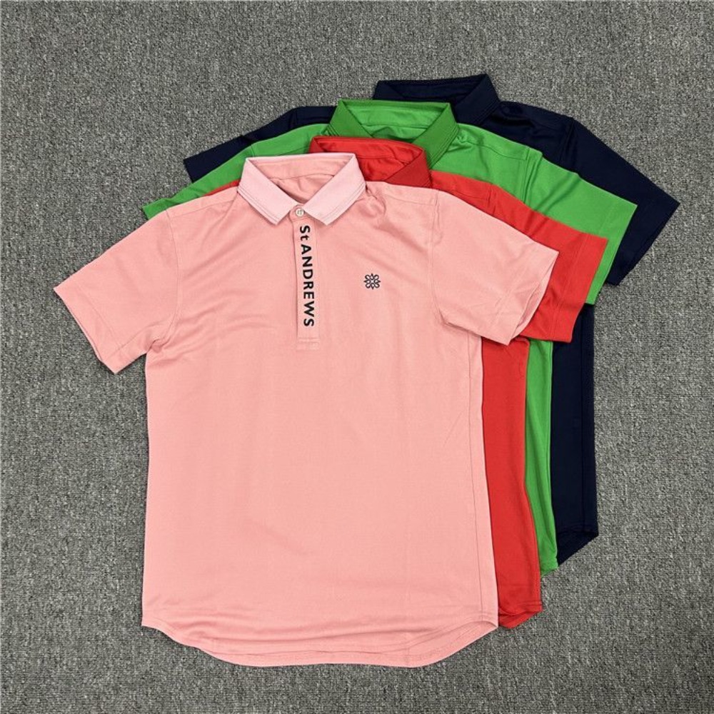 Men'S Fashion Golf Clothing - เสื้อโปโลผู้ชาย ST ANDREWS รุ่นใหม่สำหรับฤดูร้อน เสื้อกอล์ฟสำหรับกีฬากลางแจ้ง ทรงเข้ารูป