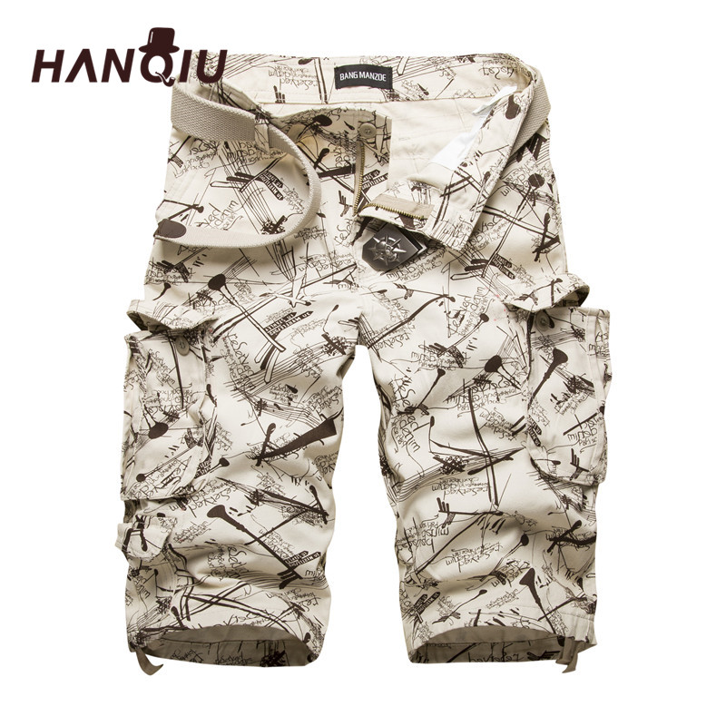 Mens Fashion Camo Pants - กางเกงขาสั้นคาร์โก้ผู้ชายลายพรางแฟชั่น ซัมเมอร์ คอตตอน 2026 กางเกงขาสั้นผู้ชายหลายกระเป๋า สไตล์ลำลอง