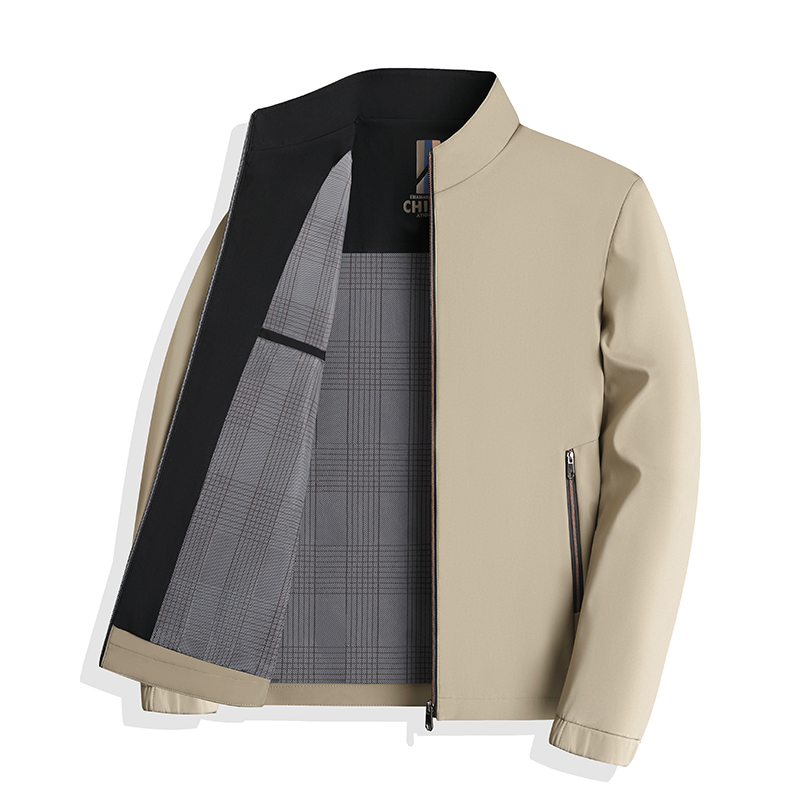 Harrington Jacket - เสื้อแจ็คเก็ตผู้ชายสไตล์ลำลองสำหรับฤดูใบไม้ผลิและฤดูใบไม้ร่วง ปี 2025 ระดับไฮเอนด์ ทรงหลวม สำหรับวัยกลางคน