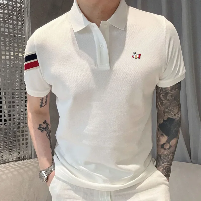 Men'S Fashion Golf Clothing - เสื้อกอล์ฟผู้ชาย เสื้อโปโลแฟชั่นฤดูร้อนใหม่ เสื้อโปโลแขนสั้นลำลองสไตล์ธุรกิจ เสื้อผ้ากอล์ฟแบรนด์หรูสำหรับผู้ชาย