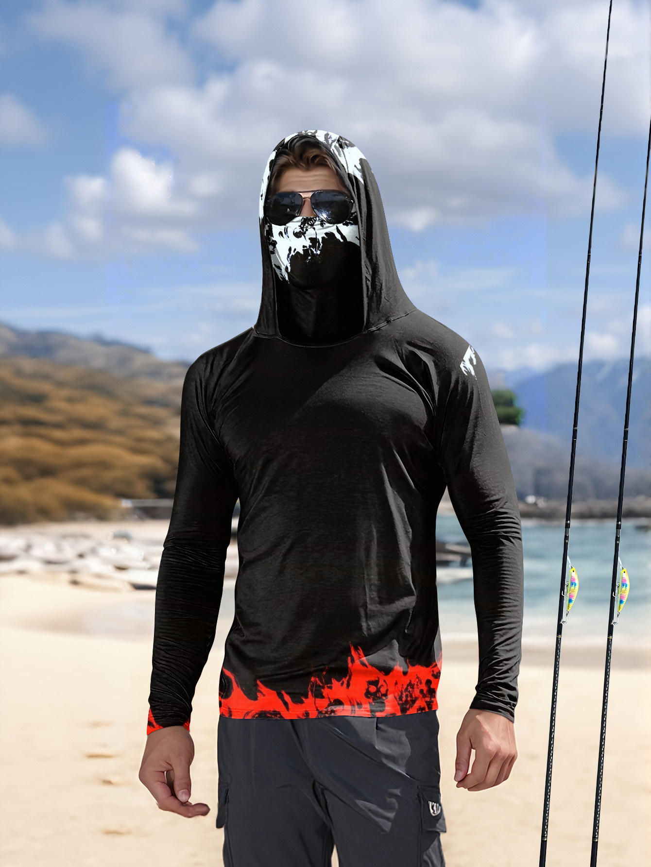 Men'S Fashion Trends - เสื้อตกปลาผู้ชายแบบมีฮู้ด แขนยาว เสื้อผ้าตกปลา เสื้อยืดตกปลา ป้องกันรังสียูวี เสื้อตกปลา