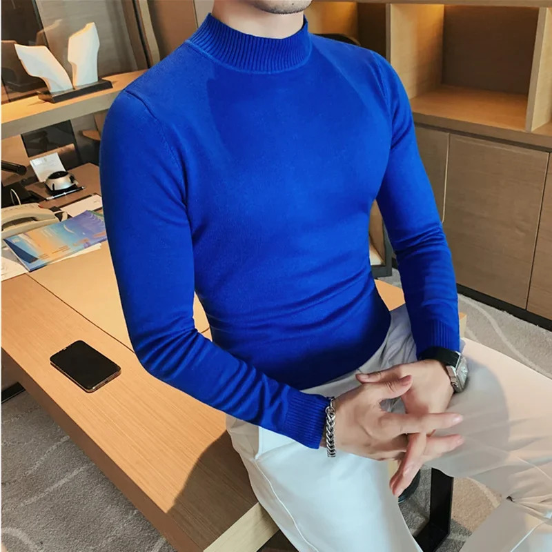 Men'S Fashion Youtube - เสื้อสเวตเตอร์ไหมพรมคอเต่า แขนยาว แฟชั่นฤดูใบไม้ร่วงฤดูหนาว ปี 2025 สำหรับผู้ชาย