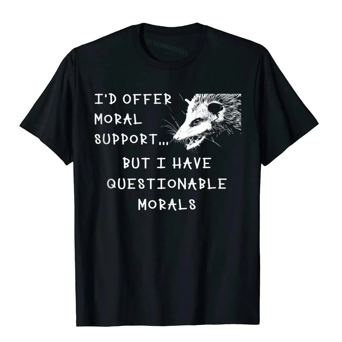 Men'S Fashion Questions - โอพอสซัม มีม คิวเอสชั่นเบิล มอร์อัลส์เสื้อยืดพิมพ์ลายกราฟิก เสื้อยืดคอกลม สำหรับผู้หญิง