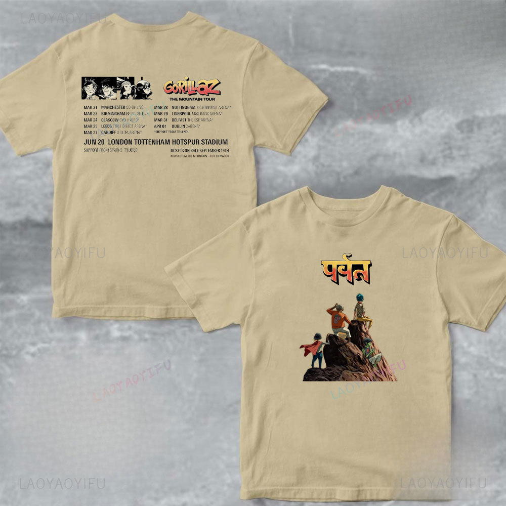 Men'S Fashion Uk - เสื้อยืดผ้าฝ้ายยูนิเซ็กซ์ Gorillaz The Mountain Tour UK