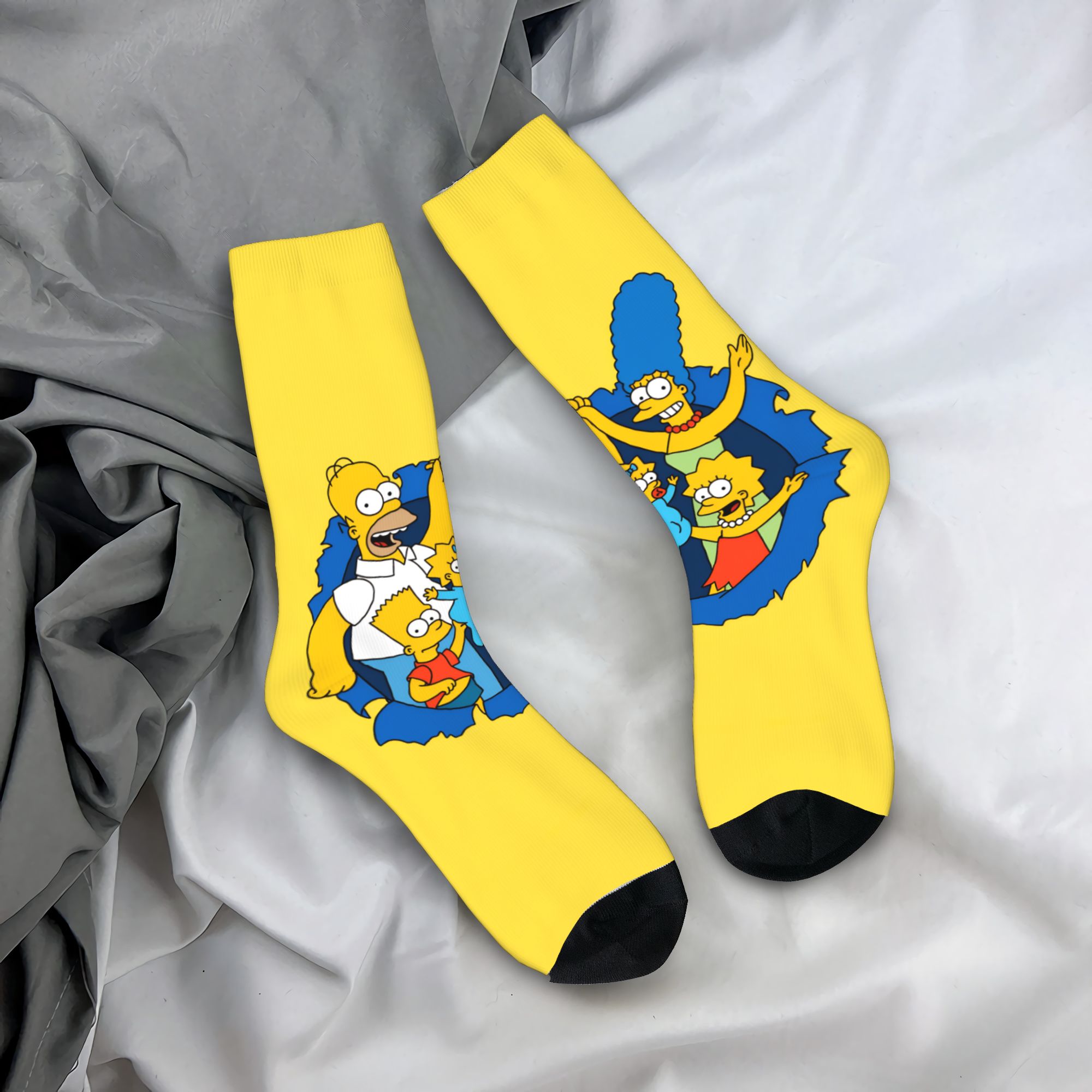 Men'S Fashion Youtube - ถุงเท้า The S-Simpsons ถุงเท้ากันลื่นสำหรับผู้ใหญ่ ผู้ชาย ถุงเท้าวิ่งกีฬา