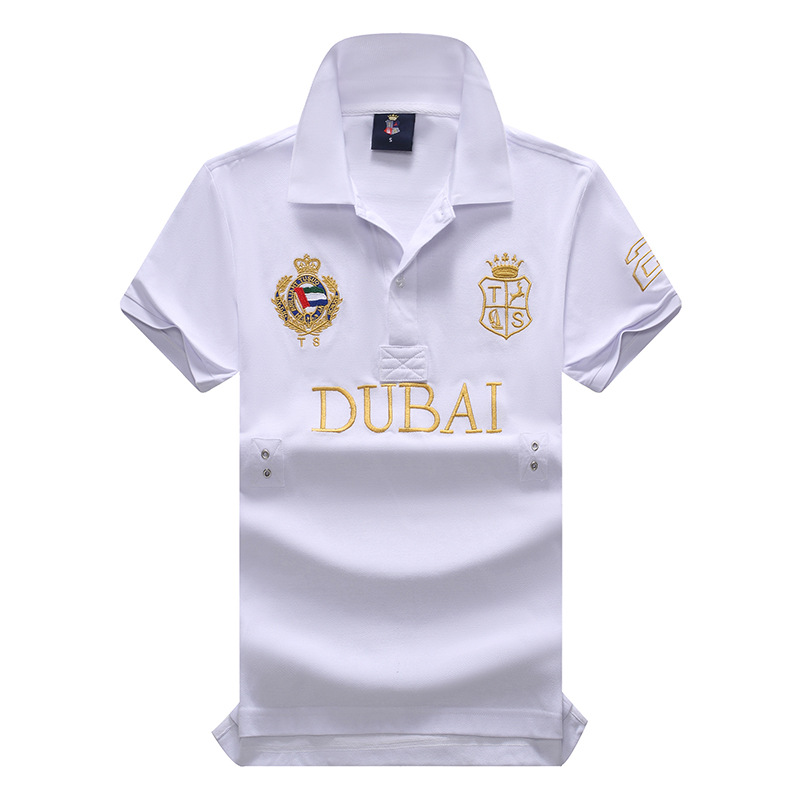 Dubai Men'S Fashion - ใหม่เสื้อโปโลผู้ชายผ้าฝ้ายดูไบ-แรงบันดาลใจเย็บปักถักร้อย,แขนสั้นแฟชั่นGolf Sporty Plusยุโรปขนาด 7XLเสื้อ