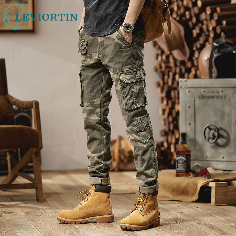 Mens Fashion Camo Pants - 2025 Four Seasons Men's Fashionอินเทรนด์หลวมและอเนกประสงค์Camoสบายๆกางเกงทํางานตรงสวมใส่กางเกงทน