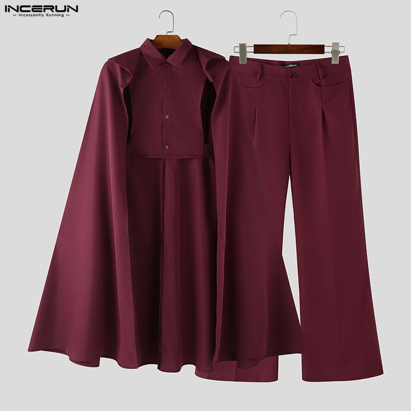 INCERUN ชุดเซ็ตผู้ชาย สีพื้น ป - Mens Fashion Suits บทวิจารณ์และราคา