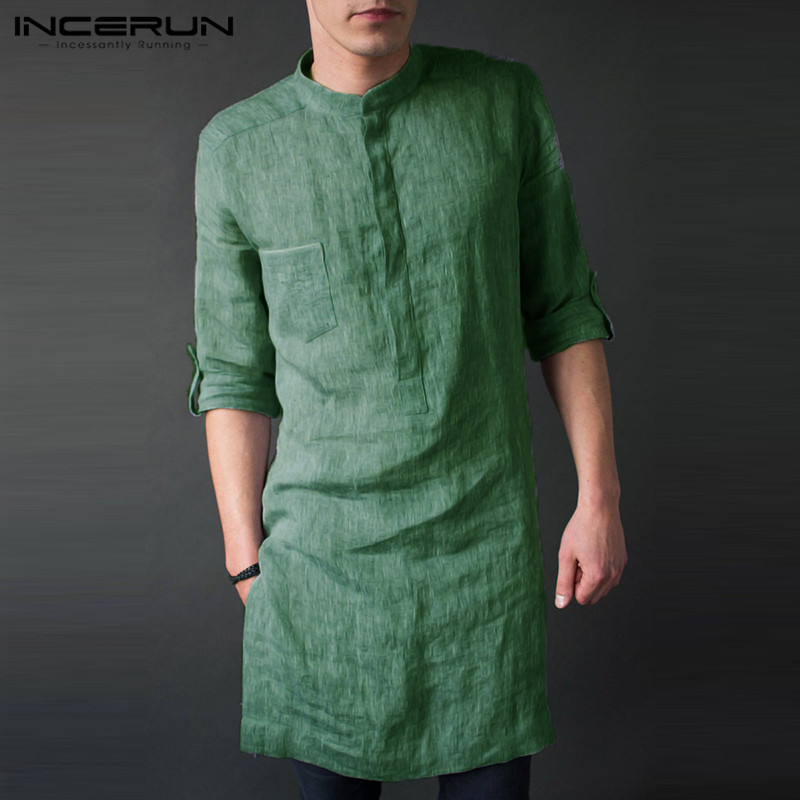 INCERUN เสื้อกันหนาวผู้ชายแขนย - Men'S Fashion Kurta บทวิจารณ์และราคา