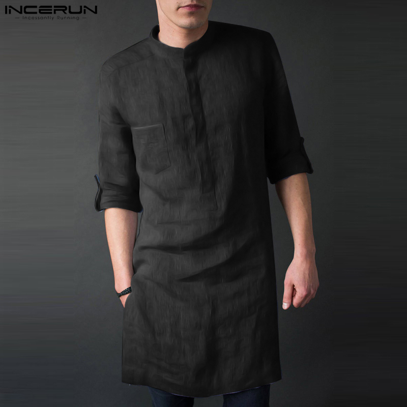 INCERUN เสื้อกันหนาวผู้ชายแขนย - Men'S Fashion Kurta บทวิจารณ์และราคา