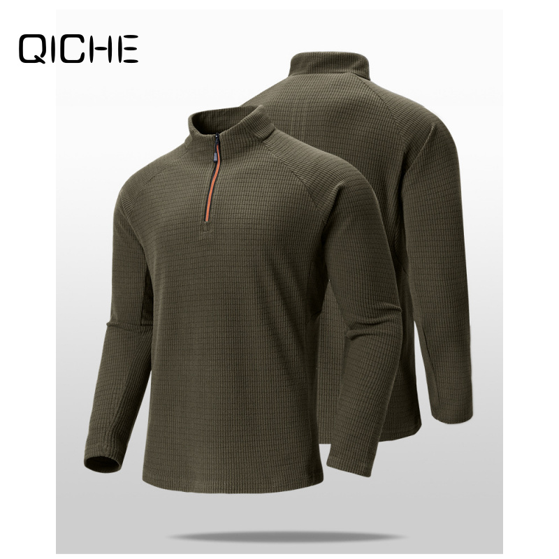 QICHE เสื้อยืดแขนยาวคอตั้งแบบซ - Mens Fashion Quarter Zip บทวิจารณ์และราคา