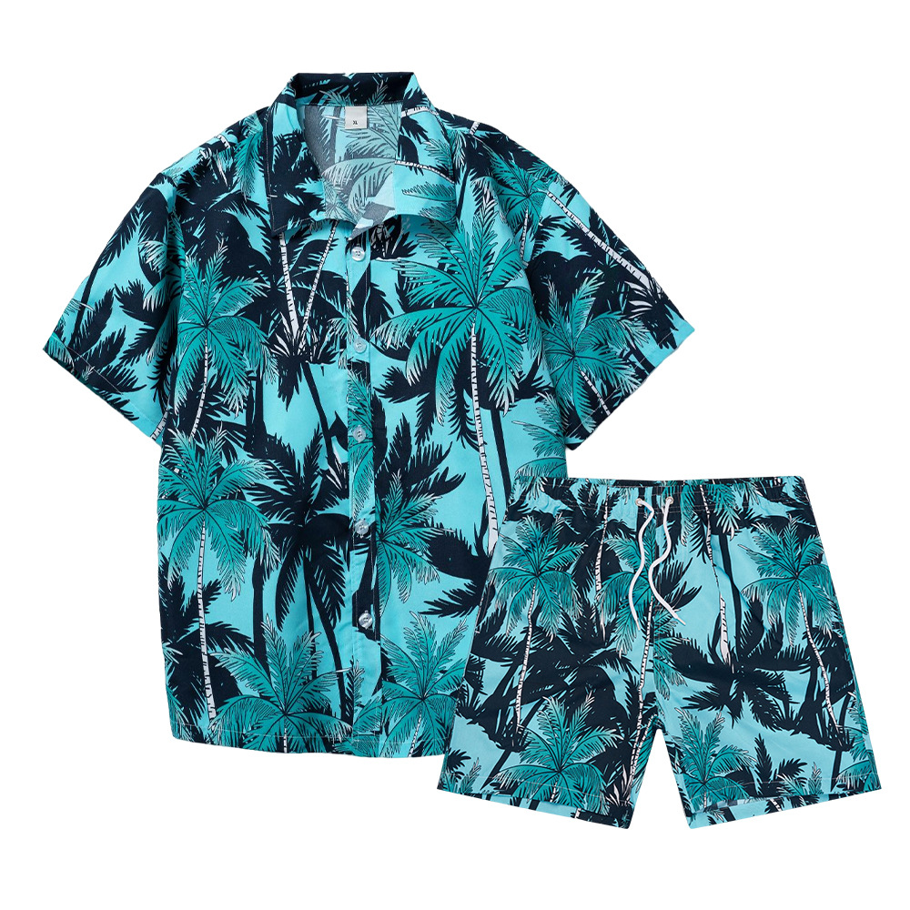 เสื้อเชิ้ตลายต้นมะพร้าวฮาวายแบ - Mens Fashion Suits บทวิจารณ์และราคา