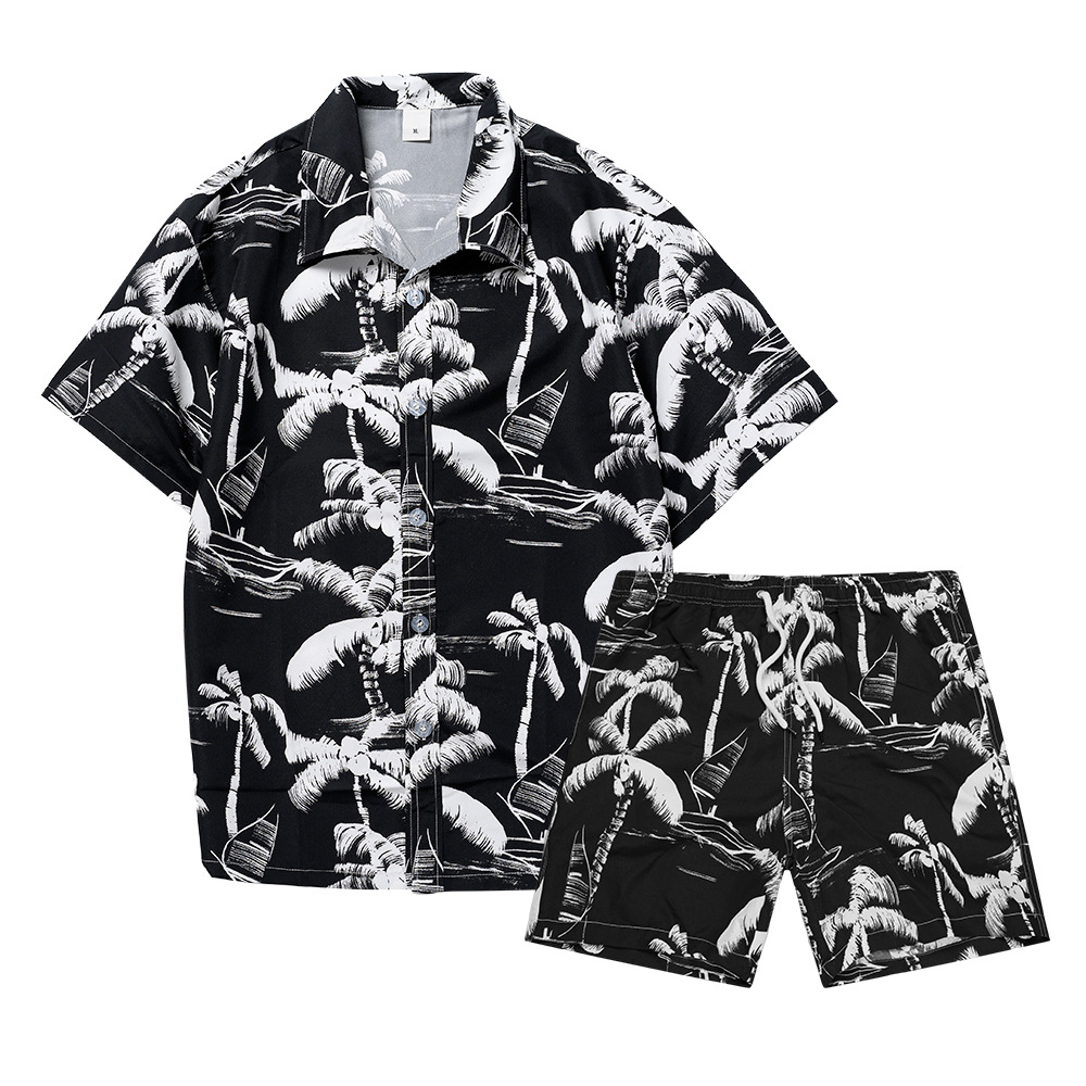 เสื้อเชิ้ตลายต้นมะพร้าวฮาวายแบ - Mens Fashion Suits บทวิจารณ์และราคา