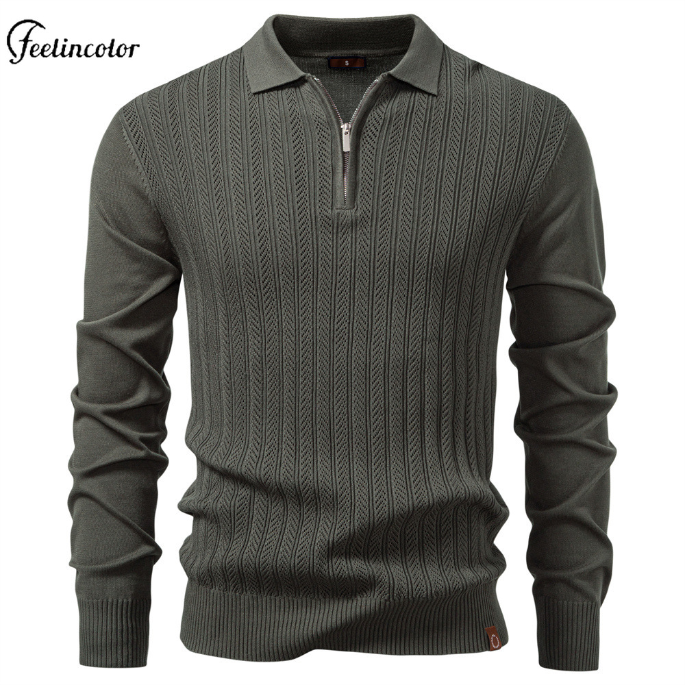 เสื้อโปโลผู้ชายสีเขียวมะกอก แข - Mens Fashion Quarter Zip บทวิจารณ์และราคา