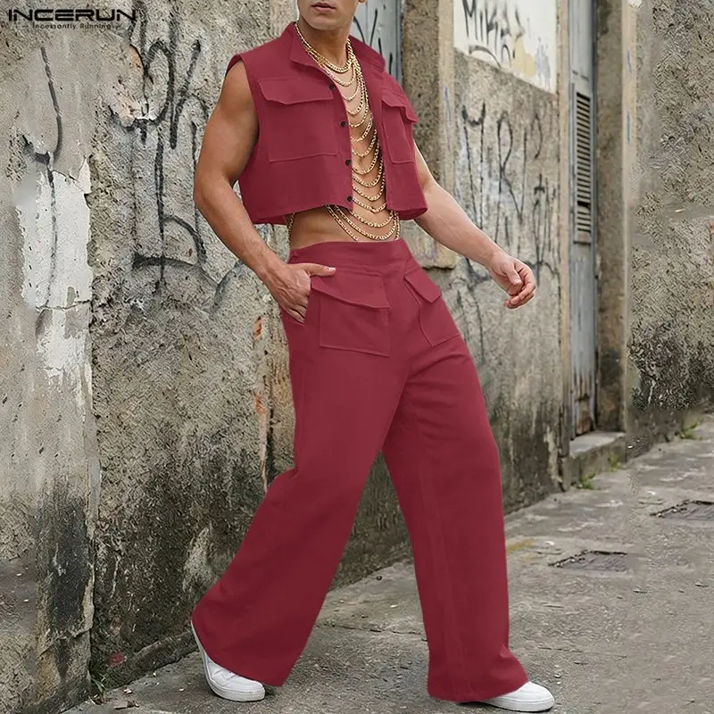 INCERUN ชุดเซ็ตผู้ชาย เสื้อครอ - Mens Fashion Suits บทวิจารณ์และราคา