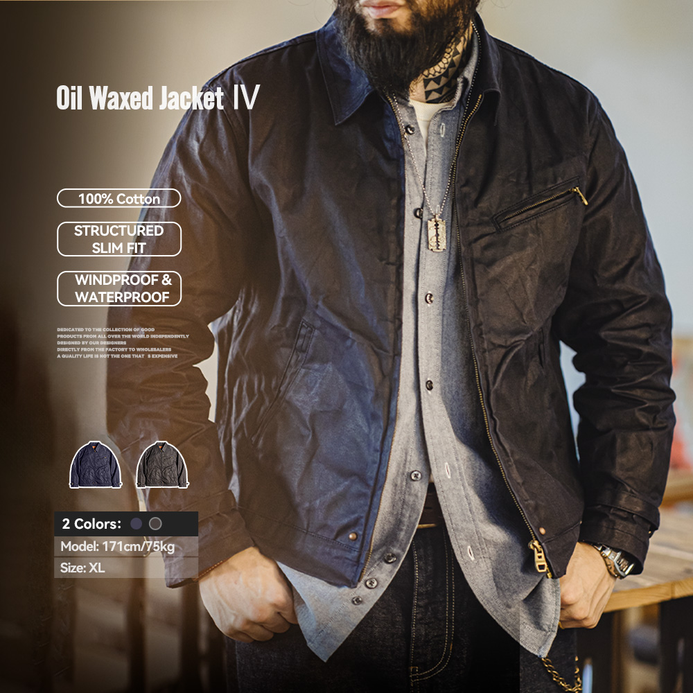 Maden Men's Vintage IV Oil Wax - Harrington Jacket บทวิจารณ์และราคา