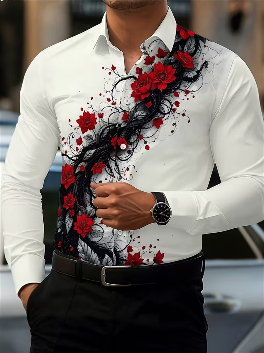 เสื้อเชิ้ตแขนยาวพิมพ์ลายดอกกุห - Men'S Fashion Trends บทวิจารณ์และราคา