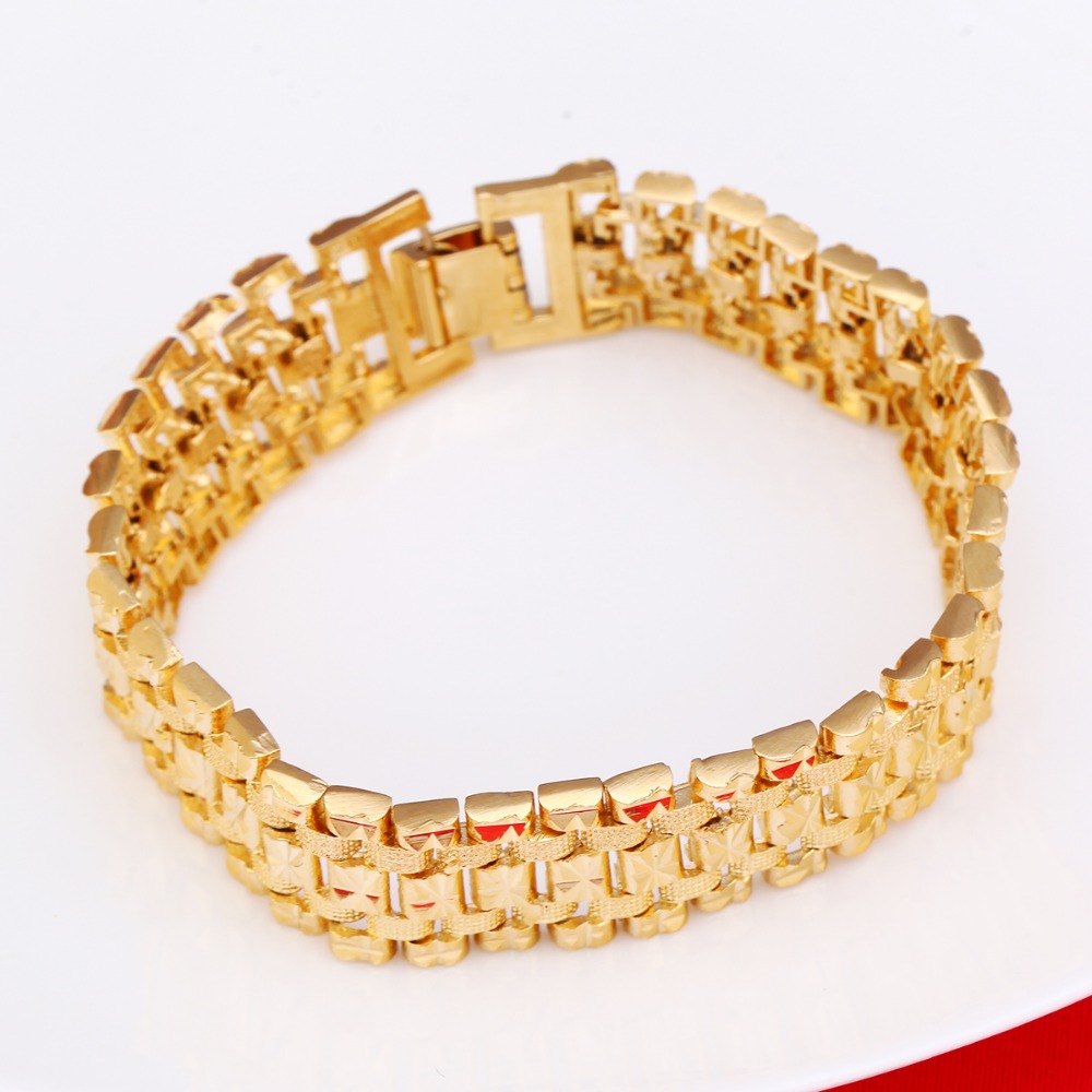ดูไบสร้อยข้อมือทองสีทองเครื่อง - Dubai Men'S Fashion บทวิจารณ์และราคา