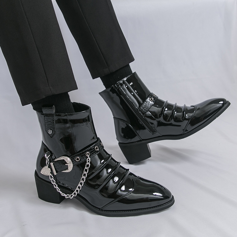 รองเท้าบูทลำลองผู้ชายแบบมีซิปด - Men Fashion Elegant บทวิจารณ์และราคา