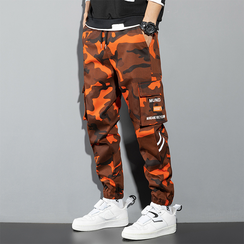 กางเกงคาร์โก้สีส้มกางเกงลำลองแ - Mens Fashion Camo Pants บทวิจารณ์และราคา